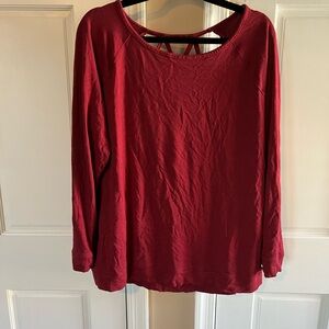Women's Burgundy Long Sleeve Top